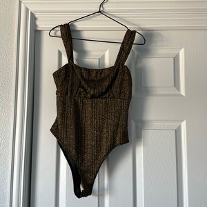 NWT And Now This gold Metallic Bodysuit
